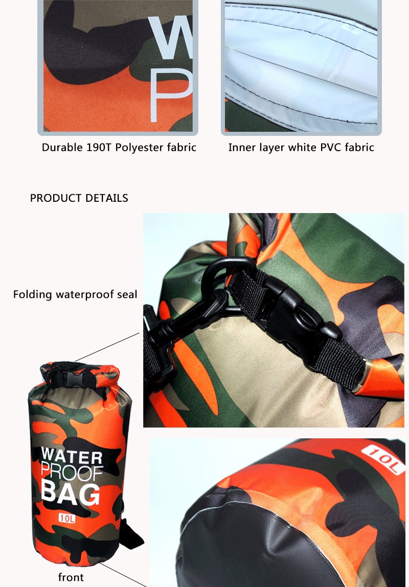 Sac étanche Dry Bag 10L à Bandoulière - Pour Canoë, Rafting, Plage, Sports Nautiques