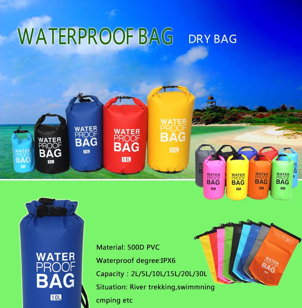 Solid Waterproof Dry Bag for Sports and Outdoors-15L/20L/30L (WP-06)