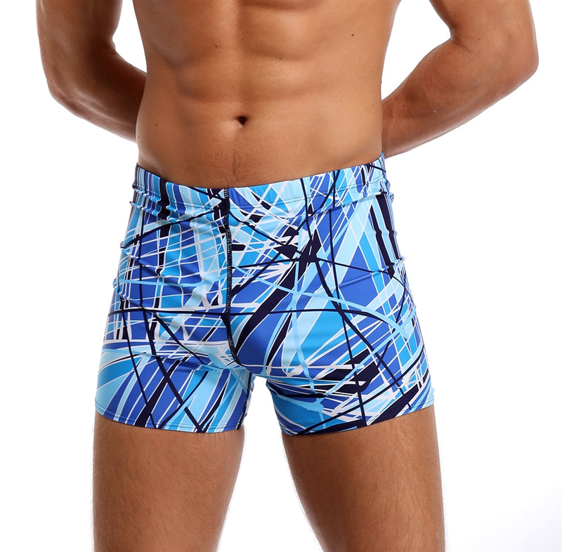Adoretex Men's Printed Swim Brief Square Leg Shorts Swimsuit (MS004)