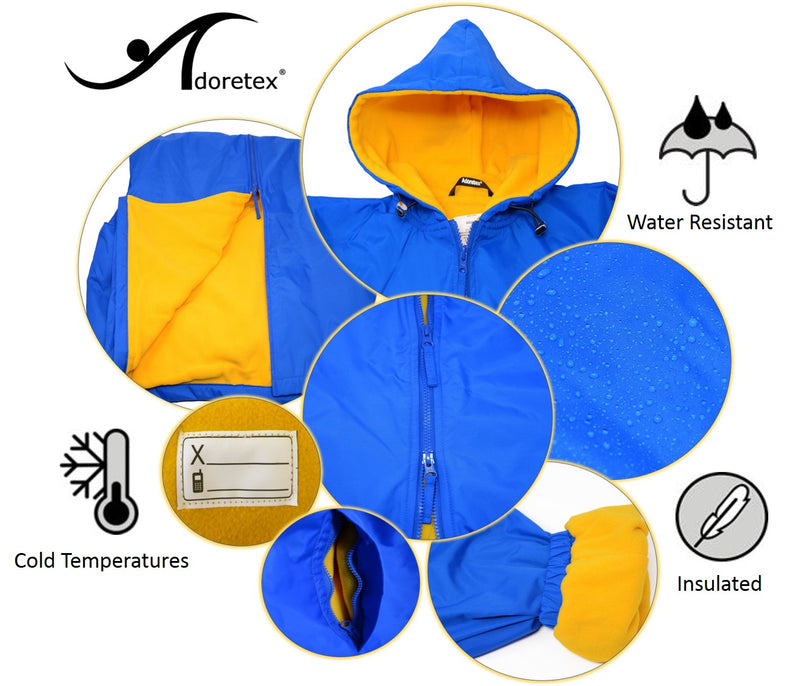 Adoretex Unisex Water Resistant Swim Parka for Adults and Kids Yellow Lining